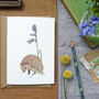 Hedgehog And Bluebell Any Occasion Greetings Card, thumbnail 2 of 5