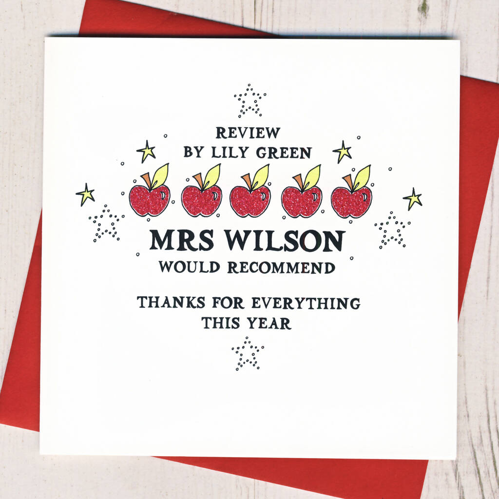 Personalised Teacher Apples Card By Eggbert & Daisy