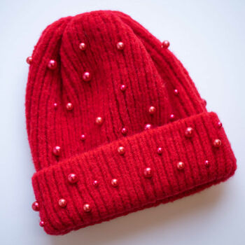 Pearl Embellished Knit Hat, 2 of 5