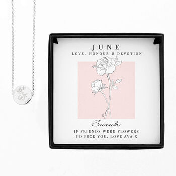 Personalised Birth Flower Necklace And Box Gift Set, 8 of 12