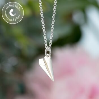 Sterling Silver Paper Plane Necklace, 2 of 11