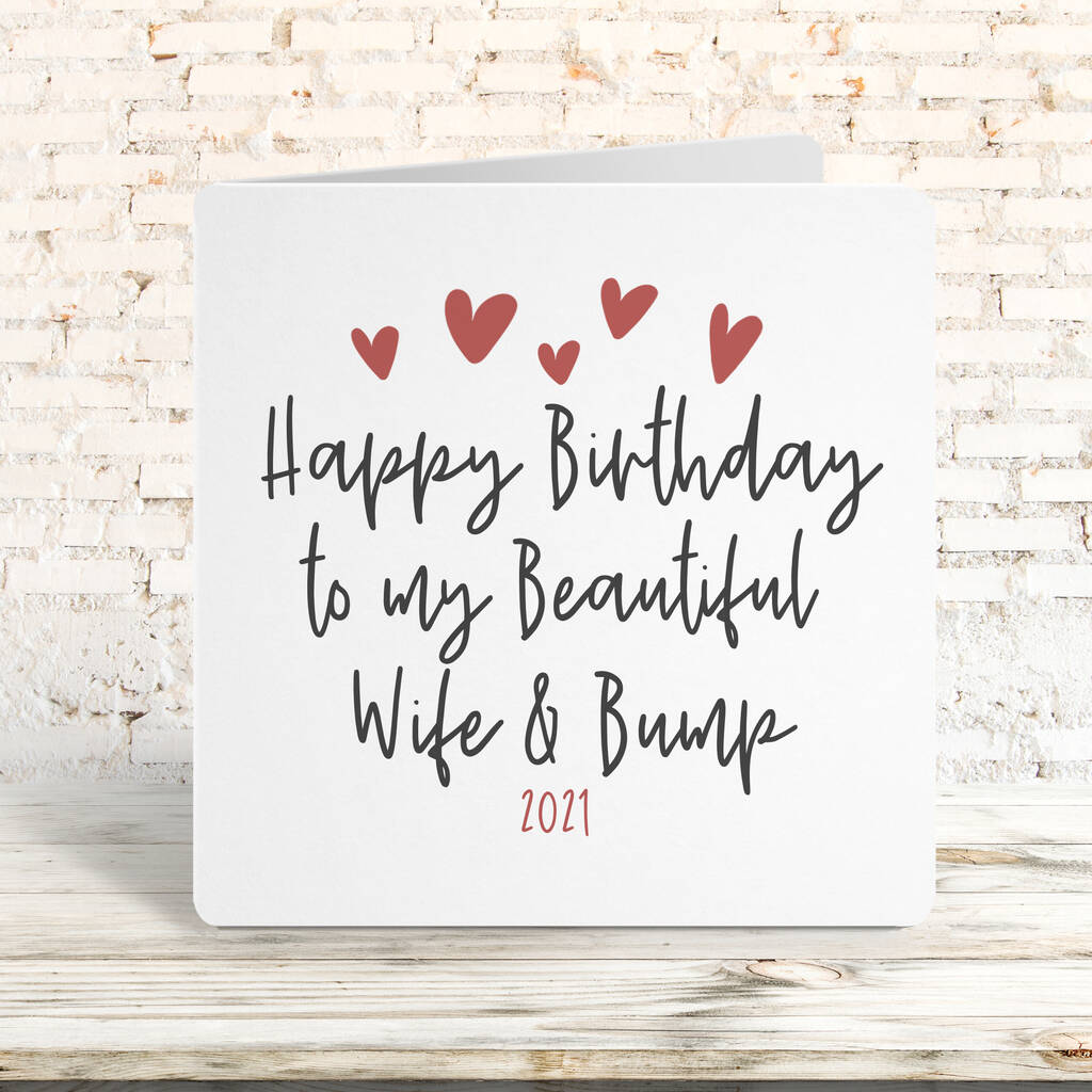 Happy Birthday To My Wife And Bump Card By Parsy Card Co ...