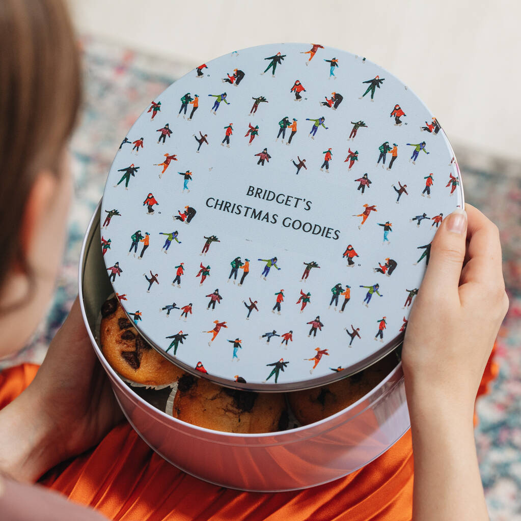 Personalised Winter Christmas Cake Tin By Clouds and Currents