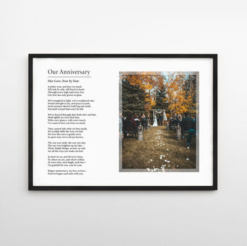 Anniversary Personalised Photo Poem Print, 4 of 8
