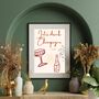 A4 Champagne Print Let's Drink Champagne, thumbnail 4 of 5