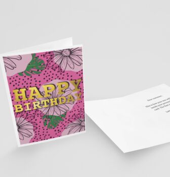 Floral Happy Birthday Floral Card, 3 of 4