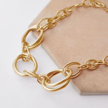 Chunky Chain Necklace With Interlinked Rings, 3 of 3