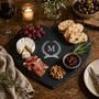 Monogrammed Wreath Slate Cheese Board, thumbnail 4 of 10