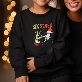 Funny Six Seven Meme Childrens Christmas Jumper, 4 of 4
