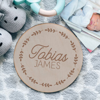 Personalised Baby Name Wooden Sign, 2 of 2