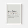 Music Producer Definition Print | Music Studio Poster, thumbnail 1 of 10