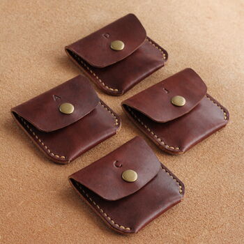 Personalised Handstitched Leather Coin Pouch, 3 of 8