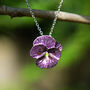 Pansy Purple Flower Pendant Necklace, thumbnail 1 of 5