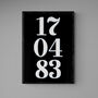 Personalised Special Date Black And White Wall Art, thumbnail 5 of 7