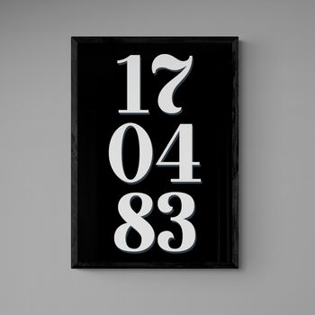 Personalised Special Date Black And White Wall Art, 5 of 7