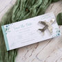 Eucalyptus Wedding Boarding Pass Save The Date With Silver Acrylic Magnetic Plane, thumbnail 1 of 5