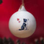 Border Collie Ceramic Round Bauble, thumbnail 1 of 5