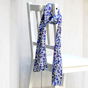 Honesty Print Long Double Sided Silk Scarf, 5 of 12
