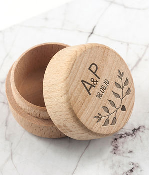 Personalised Wooden Special Date Ring Box, 3 of 3