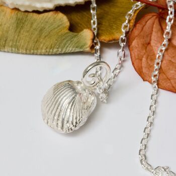 Sterling Silver Clam Shell Necklace, 10 of 10