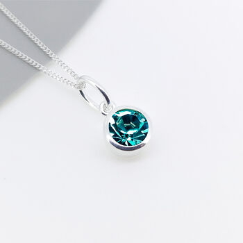 Personalised Sterling Silver December Blue Topaz Birthstone Necklace, 3 of 10