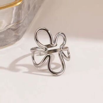Abstract Blossom Adjustable Statement Ring, 3 of 5