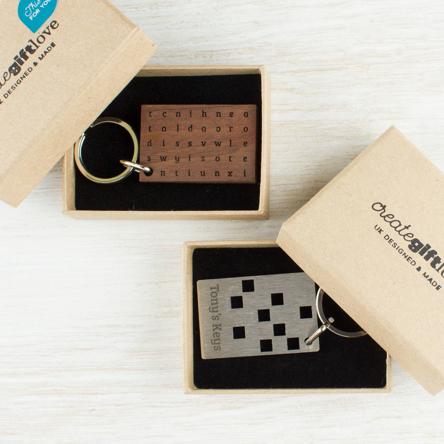 Personalised Hidden Message Keyring Set By Create Gift Love