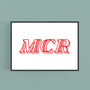 Mcr Manchester Typography Screen Print, thumbnail 1 of 5