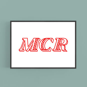 Mcr Manchester Typography Screen Print, 3 of 5