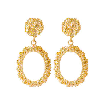 Gold Plate Caviar Drop Earrings, 2 of 2
