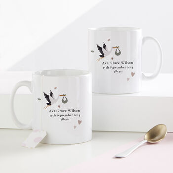 Mummy And Daddy Stork Personalised Mug Set, 2 of 3