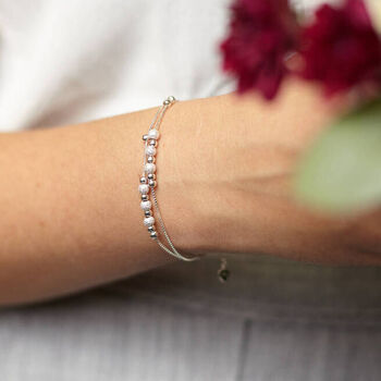 Sterling Silver Layered Ball Bracelet, 2 of 6