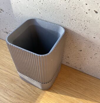 Ribbed Square Jar / Pen Holder | Concrete Jesmonite, 7 of 7