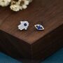 Sterling Silver Hamsa Hand And Evil Eye Stud Earrings, thumbnail 5 of 12