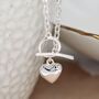 Silver Plated T Bar Heart Necklace, thumbnail 3 of 5