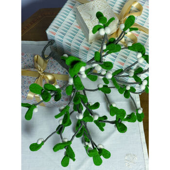 Hanging Organic Felt Mistletoe Decoration, 4 of 6