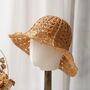 Angelina Cream St Tropez Corset Straw Beach Hat, thumbnail 2 of 5