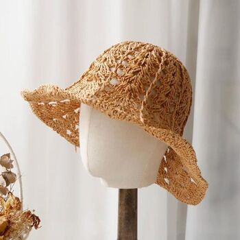 Angelina Cream St Tropez Corset Straw Beach Hat, 2 of 5