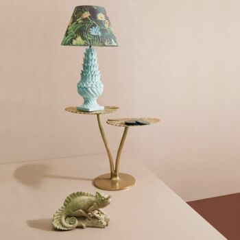 Blue Ceramic And Jungle Shade Lamp, 2 of 2