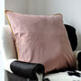 Blush Velvet Cushion With Gold Piping, thumbnail 1 of 2