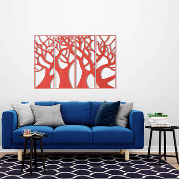 Four Piece Wooden Tree Modern Wall Art For Any Room, 12 of 12