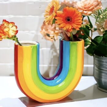 Bright U Shape Rainbow Vase, 6 of 11