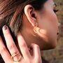 Modern Curved Rose/Gold Plated Silver Drop Earrings, thumbnail 1 of 9