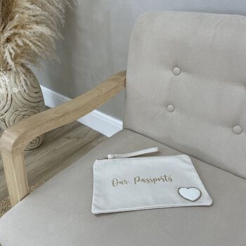 Personalised 'Our Passports' Travel Clutch Pouch, 2 of 3
