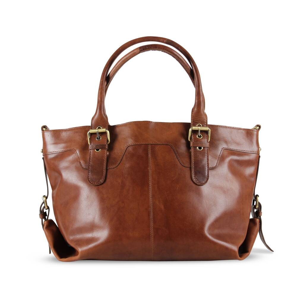 Ladies Leather Work Tote, Distressed Tan By The Leather Store ...
