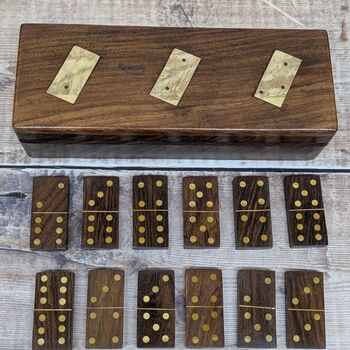 Grandad Birthday Gift; Wooden Domino Set, 2 of 7