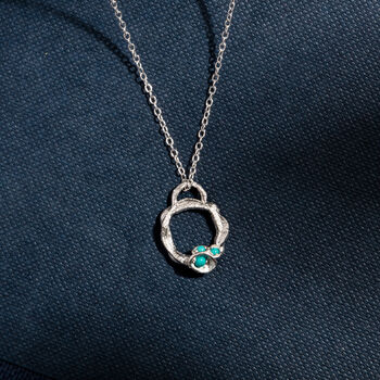 Turquoise Eternity Silver Necklace December Birthstone, 4 of 8