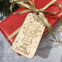 Personalised Santa Wooden Christmas Gift Tag Pack, thumbnail 1 of 2