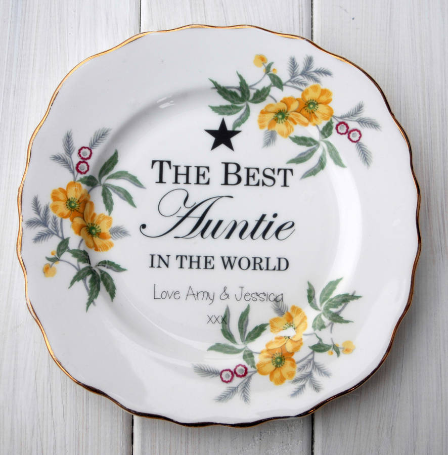 Personalised 'Best Auntie' Vintage China Plate, 1 of 4