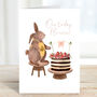 Personalised Bunny Chocolate Cake Card, thumbnail 1 of 3